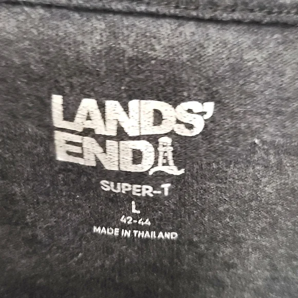 Lands' End Men's Charcoal Short Sleeve Tee - Picture 2 of 2